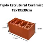 Bloco Cerâmico Estrutural 19x19x39cm Unidade