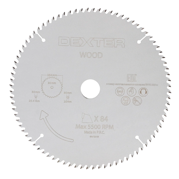 Disco de Corte Segmentado Para Madeira 10" (254mm) 84D Dexter