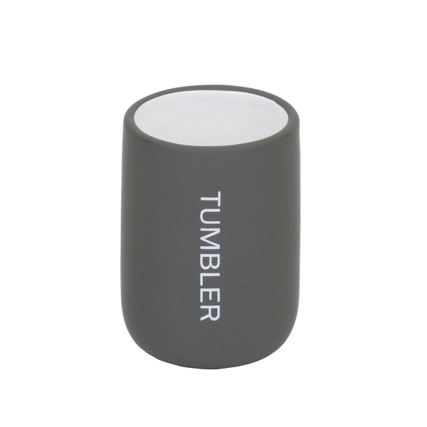 Porta Objeto de Banheiro Cerâmica Redondo Cinza Remix Sensea